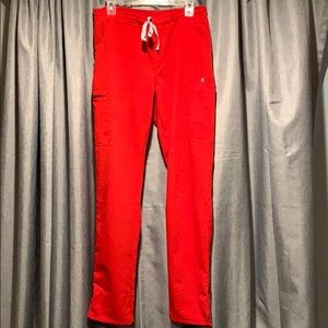 Figs Red Yola Scrub Pants Medium Tall